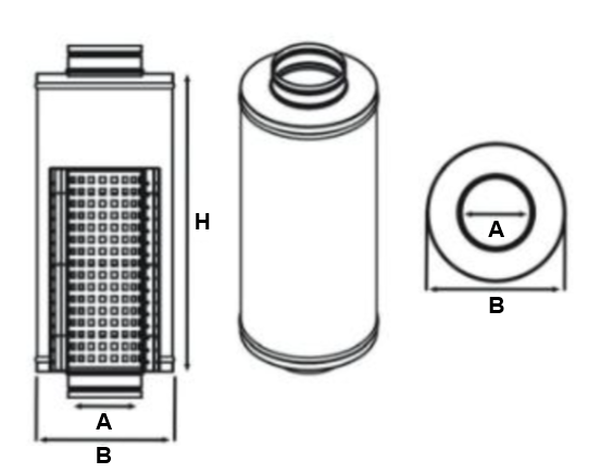 wymiary filtra węglowego berluf